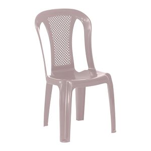 Silla plástica "Milán" color taupe, sin brazos, con diseño trenzado. - PLAPASA