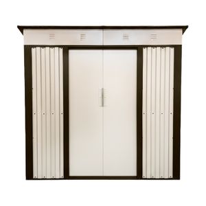 Bodega para PATIO color café con negro metálica, 2 puertas corredizas, de 123 x 125 x 185 cm. - WRT