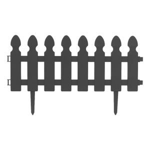 Cerca de jardín plástica con textura madera en color gris de 50 x 30 cm. - PRO GARDEN