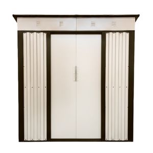 Bodega para PATIO color café con negro metálica, 2 puertas corredizas, de 192 x 185 x 125 cm. - WRT