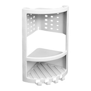 Organizador esquinero plástico blanco para baño "Aura". - CASA PICA
