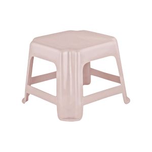 Banquito "Baly" en color taupe, de plástico, de 22,5 x 20 cm. - PLAPASA