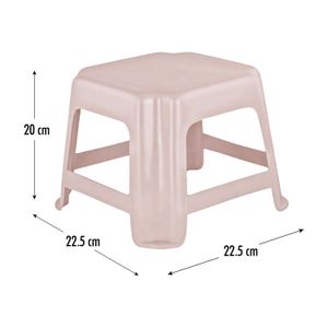 Banquito "Baly" en color taupe, de plástico, de 22,5 x 20 cm. - PLAPASA