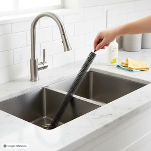 Cepillo cilíndrico largo gris de 58 cm con cuerpo flexible para varios usos. - ULTRA CLEAN