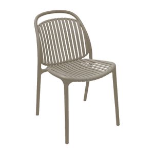 Silla plástica "Maxim" en color taupe con diseño tipo malla. - PLAPASA