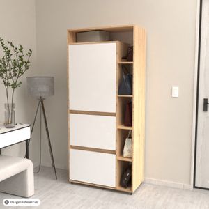 Organizador de zapatos ARTEMISA AMARANTO de 180 x 80 x 40 cm con repisas abiertas y abatibles. - MUEBLE FACIL