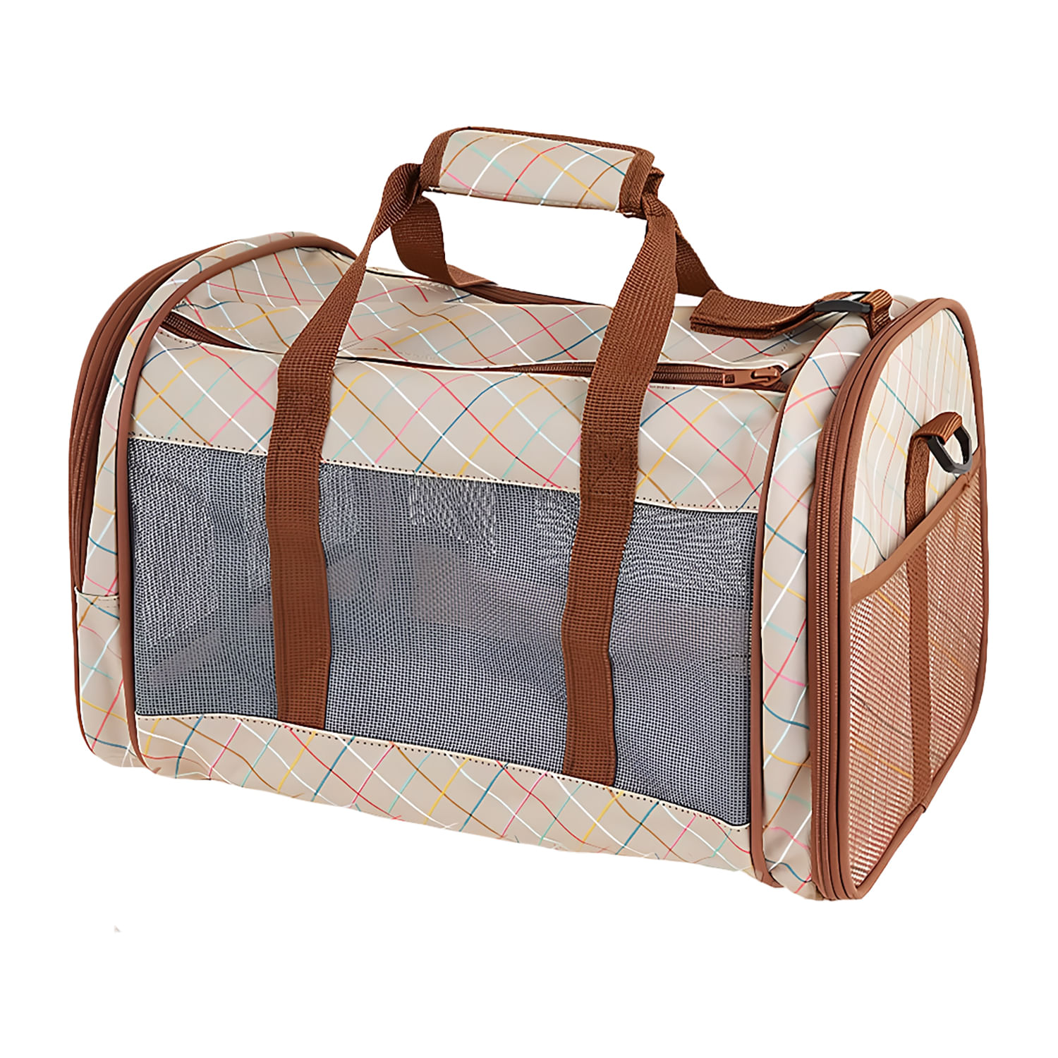 Bolso Transportador Para Perros Pequeños - Tipo Tote, Con Malla Transpirable, Aprox. 43x20.5x30 Cm - Ideal Para Paseos, Veterinario, Viajes