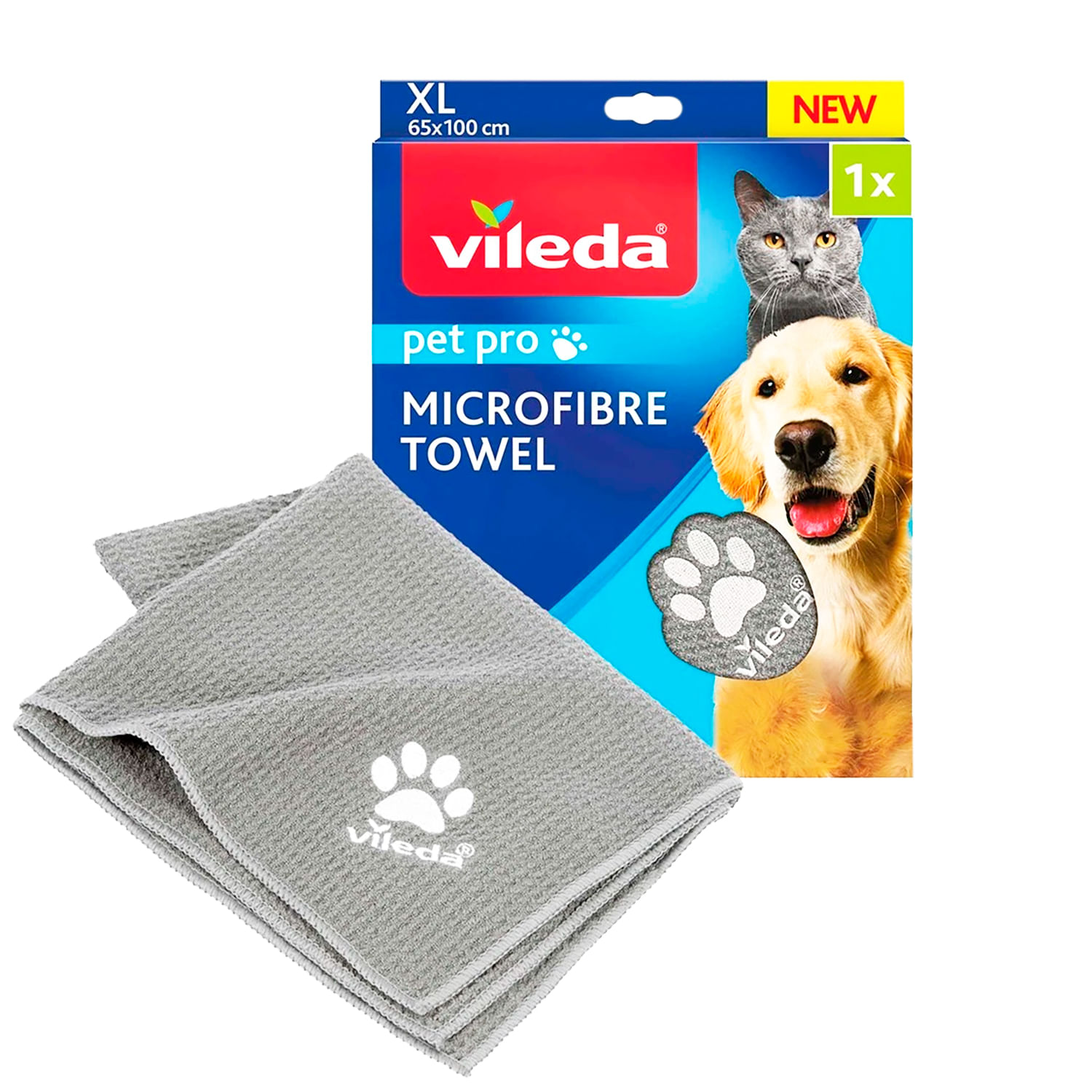 Toalla De Microfibra Spontex Para Mascotas 40x80 Cm – Secado Rápido Y Súper Absorbente – Rosa – Para Perro O Gato