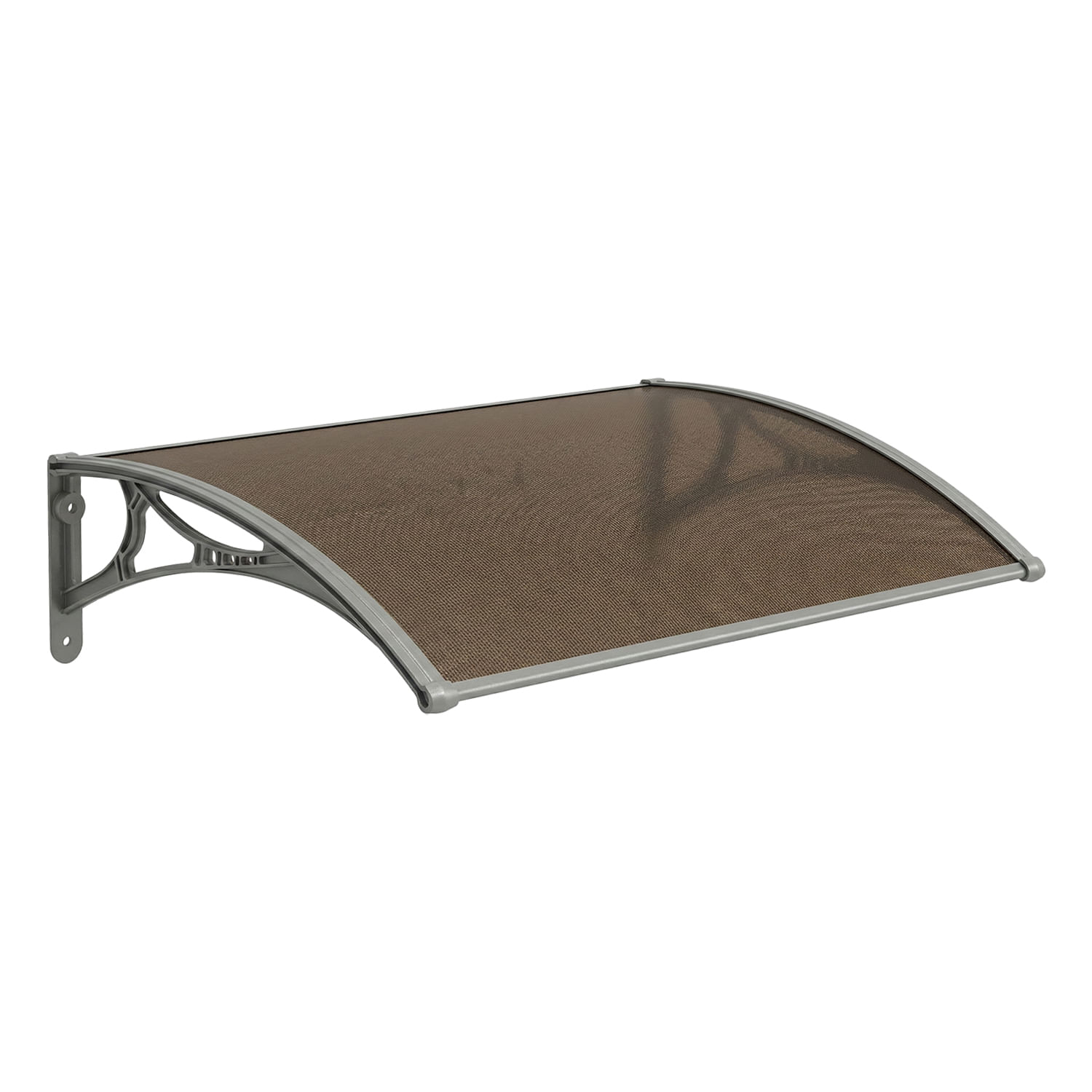 Alero de policarbonato color bronce de 70 x 100 cm con soporte gris ...