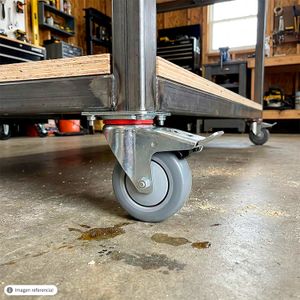 Garrucha de 4" con 70 kg de capacidad de carga y freno de pedal. - WRT