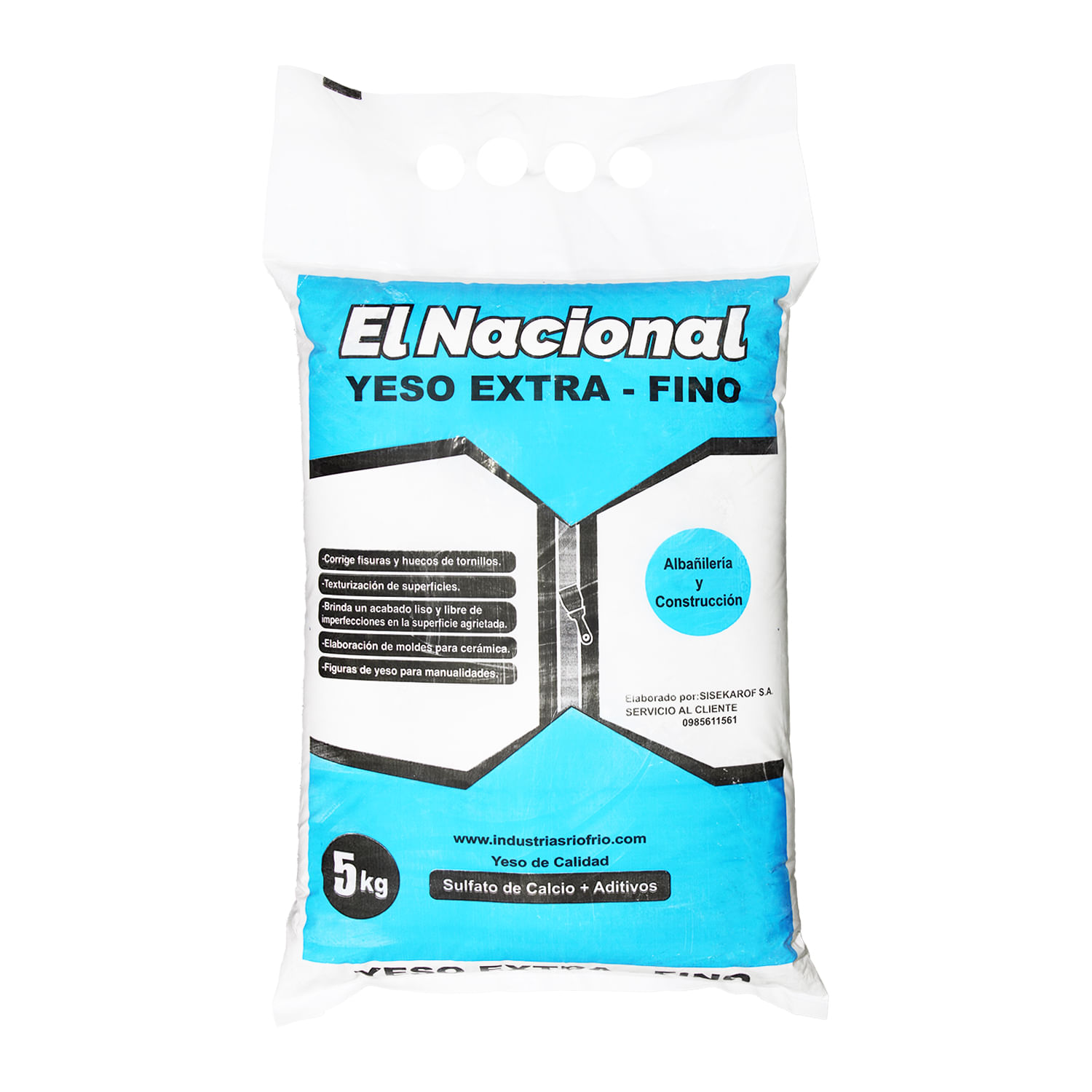 Yeso EXTRAFINO de 5 kg, color blanco, para ALBAÑILERÍA Y CONSTRUCCIÓN ...