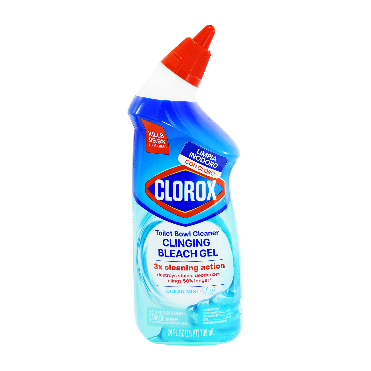 Cloro en gel con fragancia Ocean Mist para inodoros 709 ml - CLOROX - Kywi