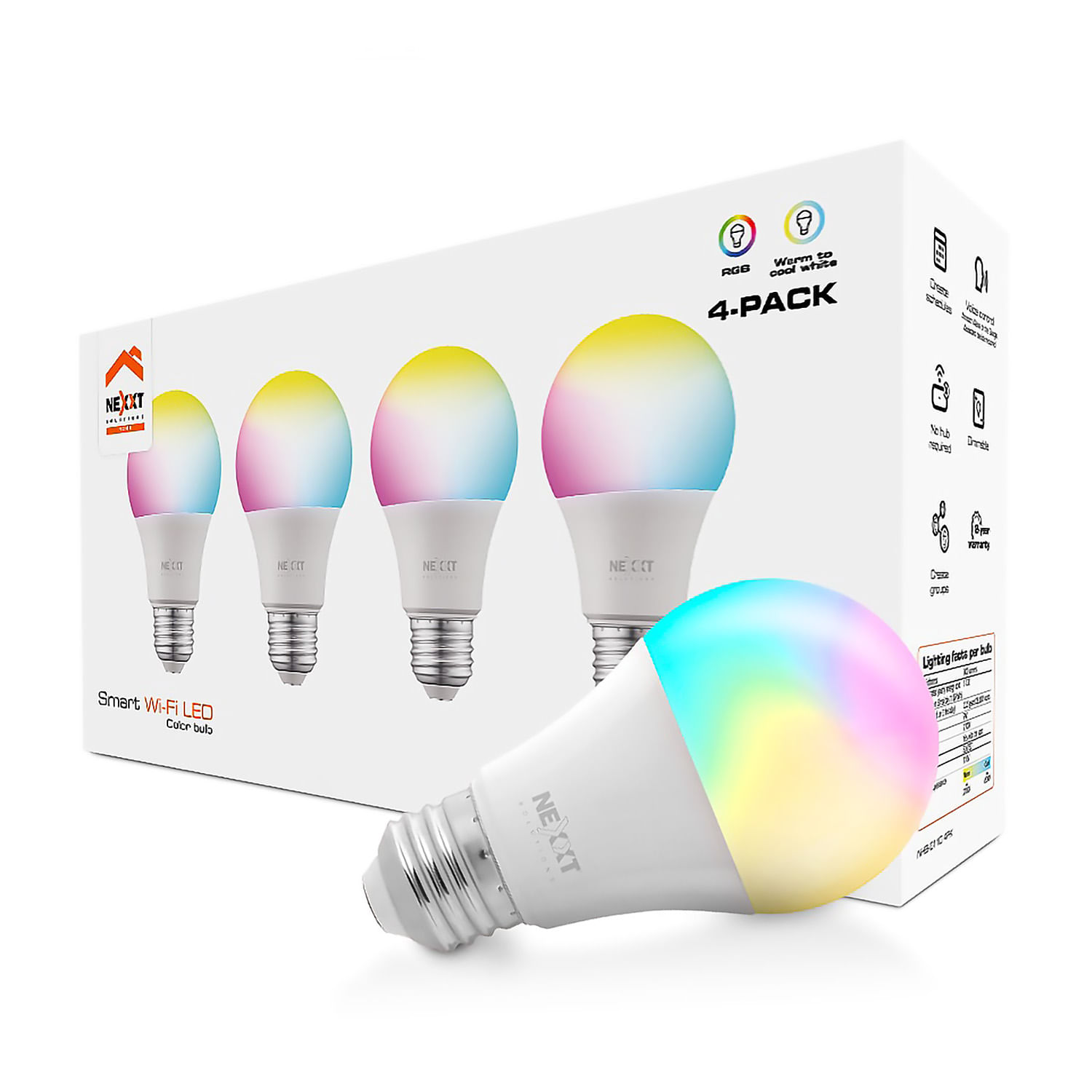 Kit de 4 Focos LED Inteligentes WiFi RGB + Luz Blanca y Luz Amarilla ...