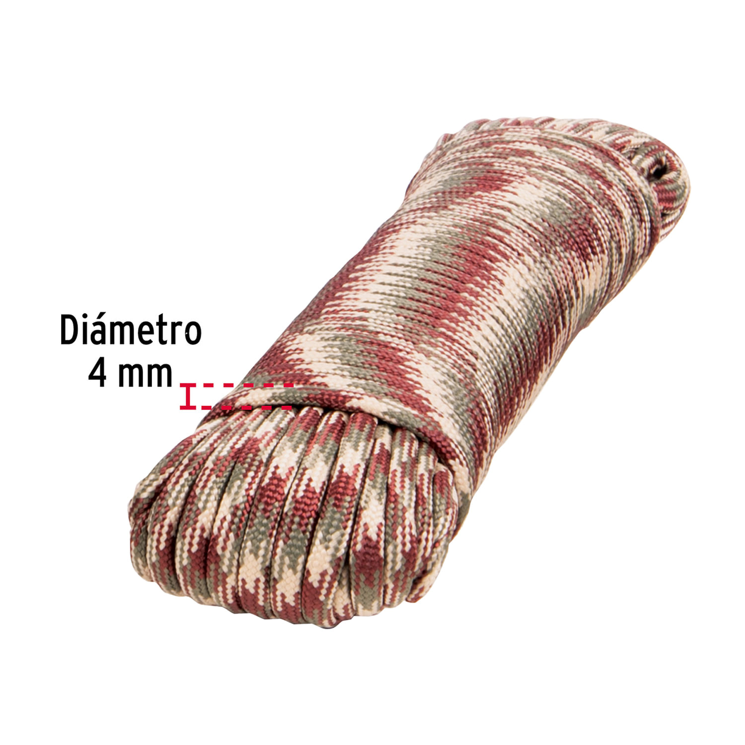 Piola de nylon color camuflaje, de 4 mm x 15 m - FIERO - Kywi